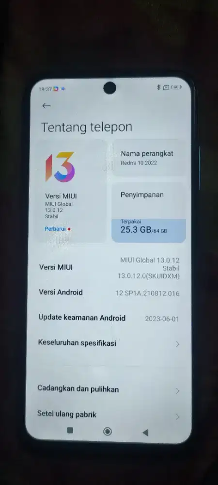 Redmi 10 2022 ram 4/64