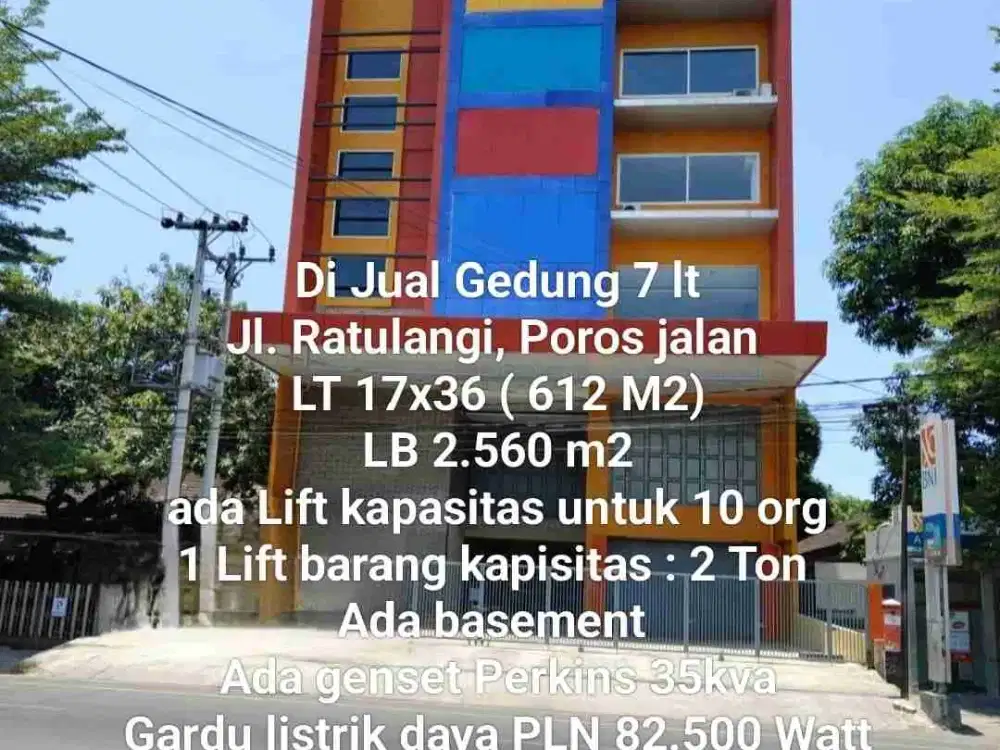 Dijual dan Disewakan Ruko 7 lt di Jl. Ratulangi Makassar