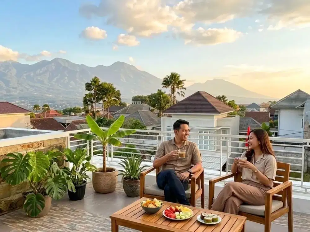 HUNIAN 2 LANTAI + ROOFTOP BONUS KOLAM RENANG TENGAH KOTA BATU