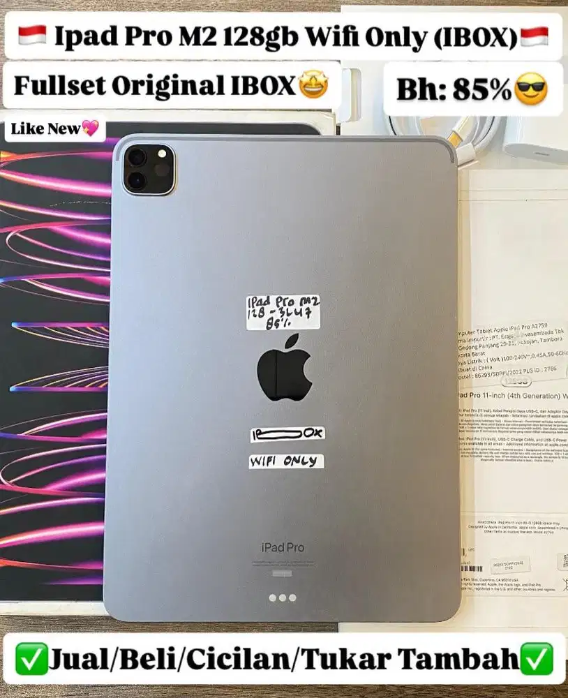 Ipad Pro M2 11 inch 128 Gb Space grey ibox