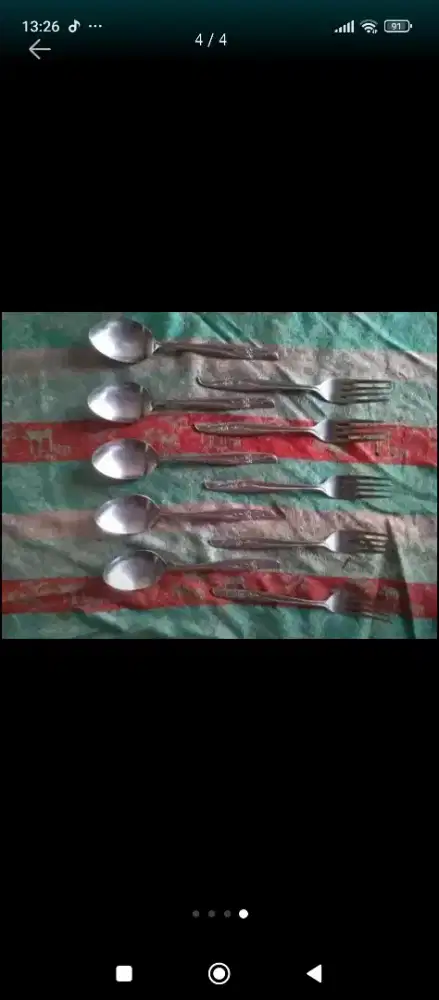 5 pasang sendok & garpu makan stainless steel Merk trade mark japan