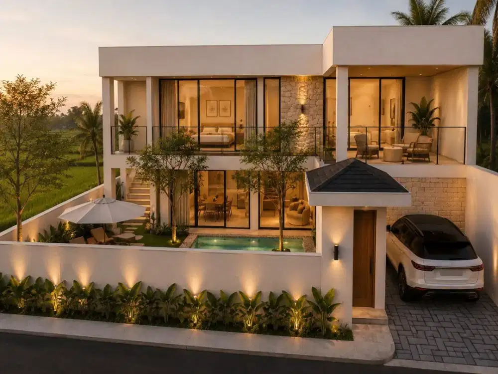 BRAND NEW VILLA MODERN TROPICAL WITH RICE FIELD VIEW DI BERAWA CANGGU
