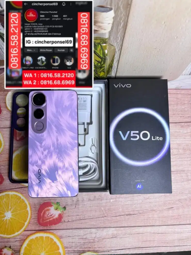 JUAL hp Vivo V50 Lite 8/128 siap pakai masih segel