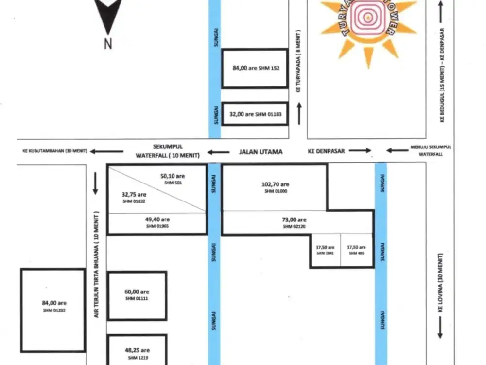 DIJUAL TANAH Pinggir jalan raya utama, kawasan wisata (rute Air Terjun Sekumpul-Pegayaman-Bedugul-Denpasar)