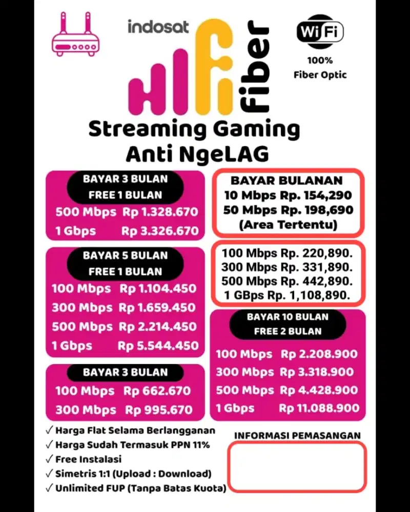 Wifi murah,jaringan kencang.