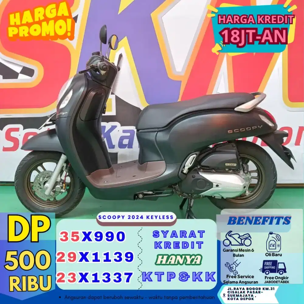 Motor Murah Bergaransi Honda Scoopy tahun 2023 bisa Cash/Credit