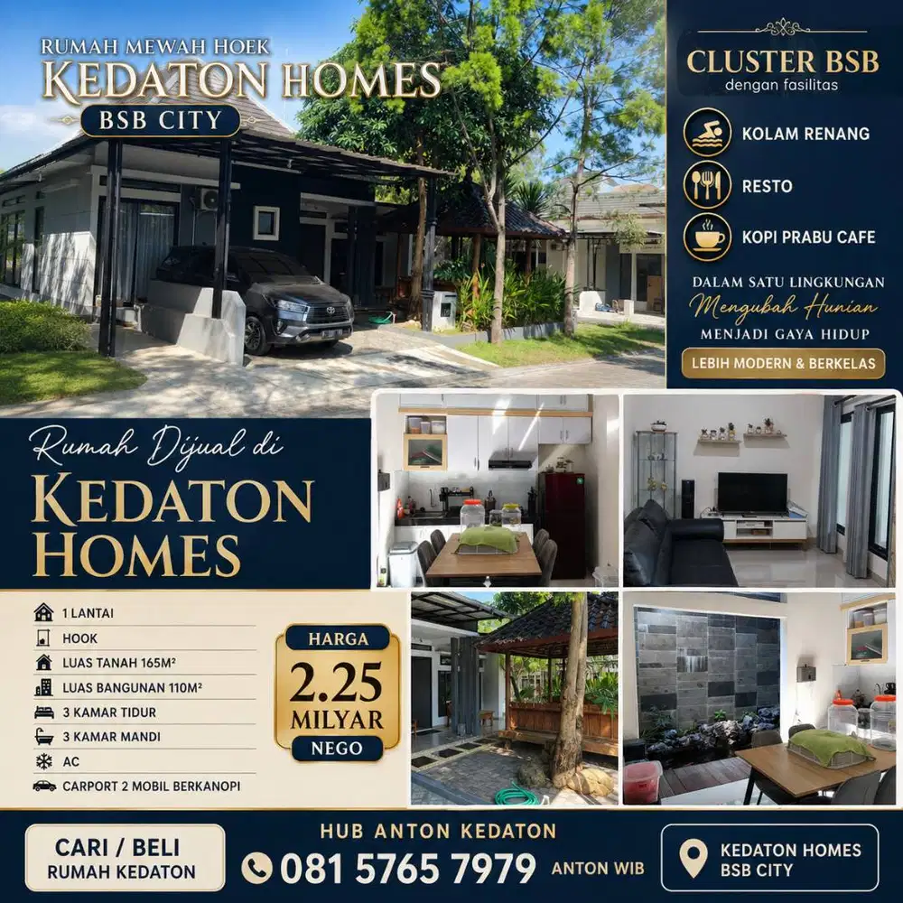 DIJUAL KEDATON HOMES BSB CITY FULL FACILITY MURAH CEPAT SEGERA