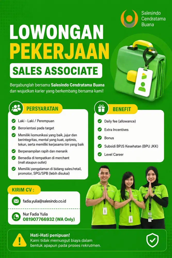 LOWONGAN KERJA SALES ASSOCIATE