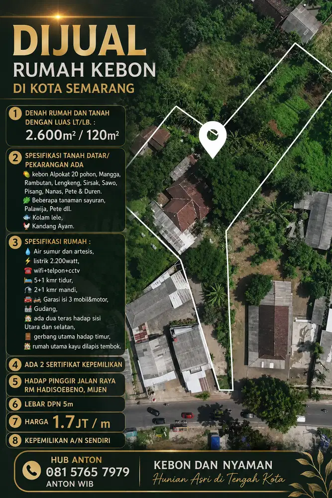 DIJUAL RUMAH KEBUN MIJEN LUAS BISA UNTUK USAHA MURAH CEPAT SEGERA
