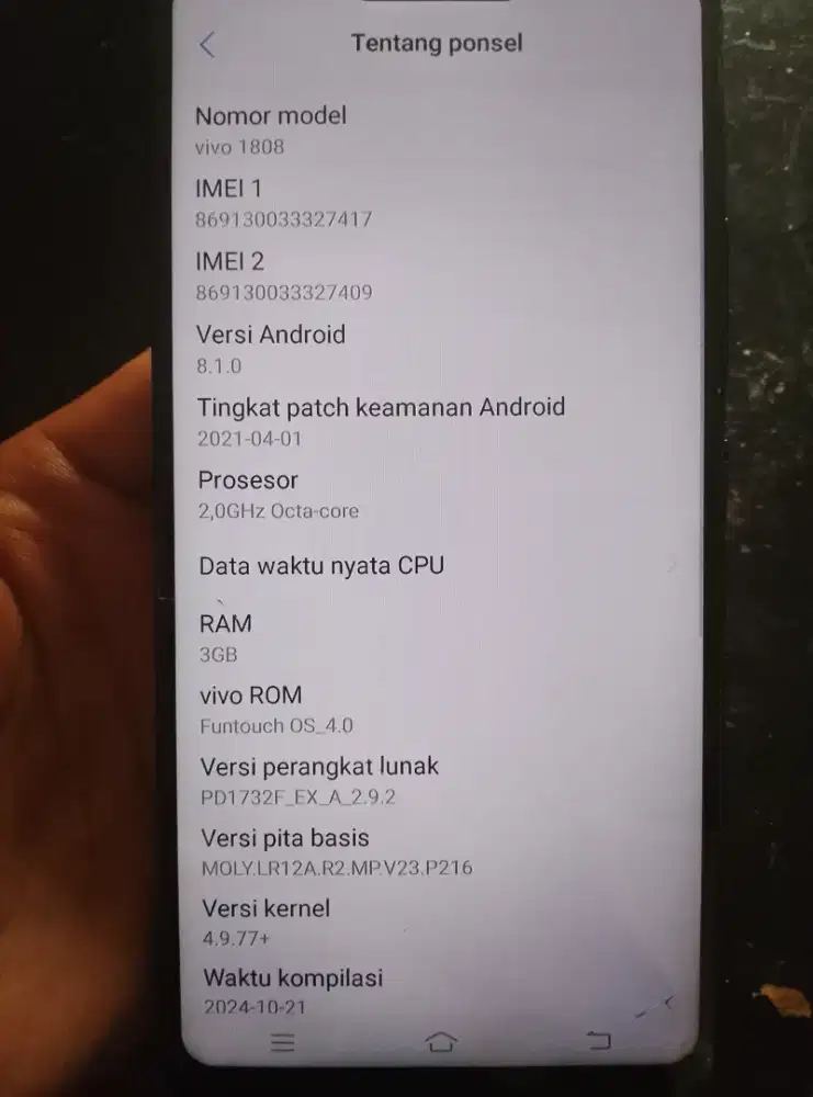 Vivo y81 jual cepet butuh cepet