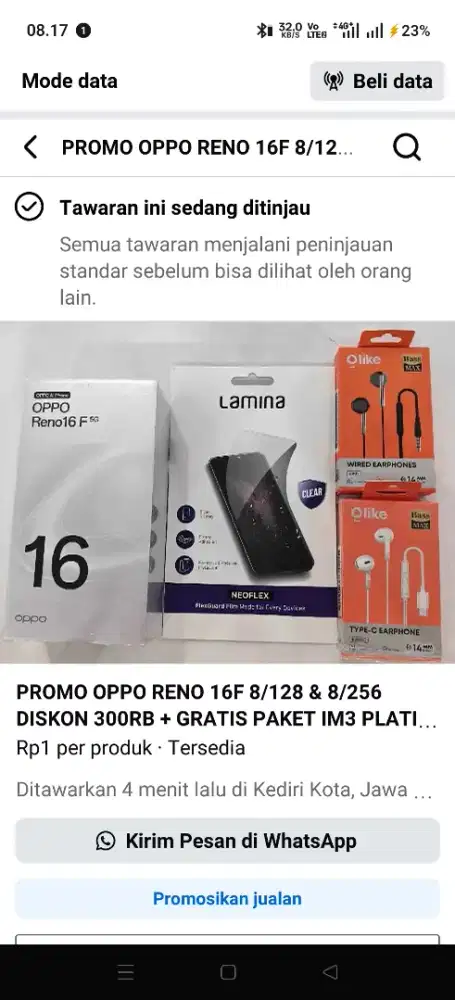 OPPO RENO 16F 8/128 PROMO DISKON KARTU KREDIT