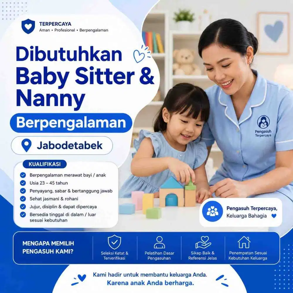 Loker Nanny & Baby Sitter Terbaru Gaji 4–7 Juta Jabodetabek