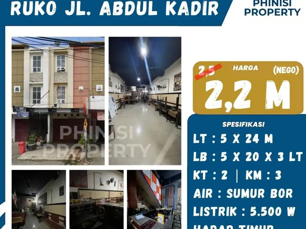 DIJUAL Ruko di Jalan Abdul Kadir