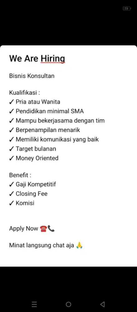 Dibutuhkan Bisnis Konsultan