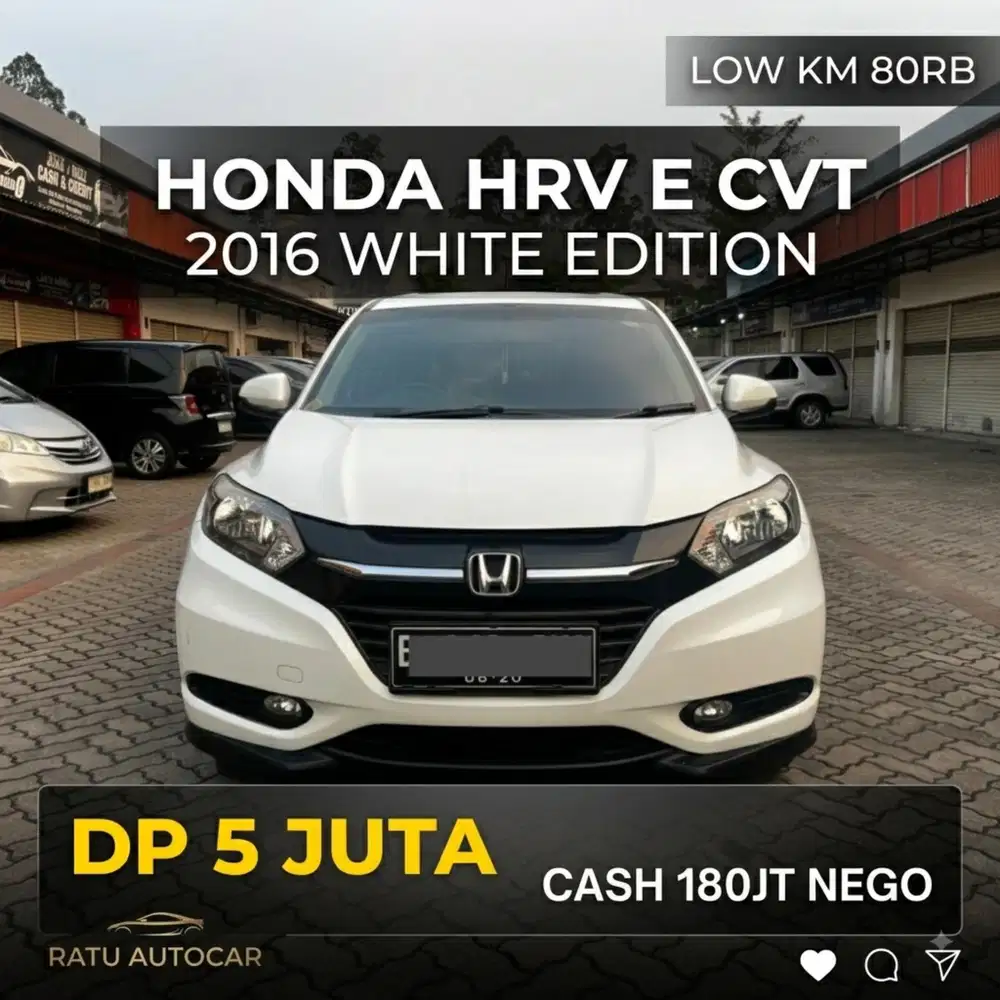DP PROMO 5JT HRV E 2016 MATIC LOW KM 80RB WHITE