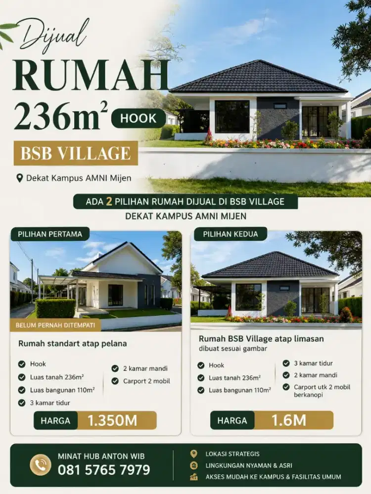 DIJUAL BSB VILLAGE 236m CEPAT SEGERA