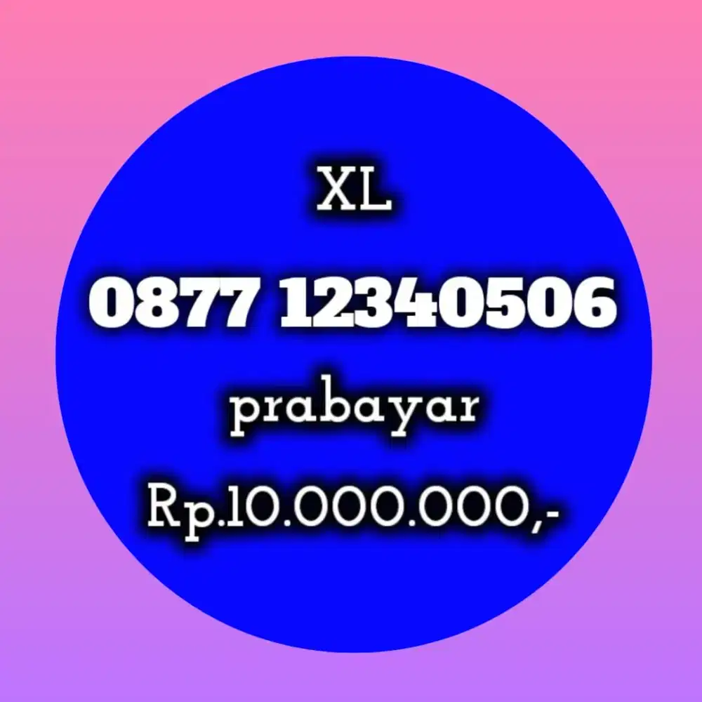 NOMOR CANTIK KOLEKSI XL XL 12340506