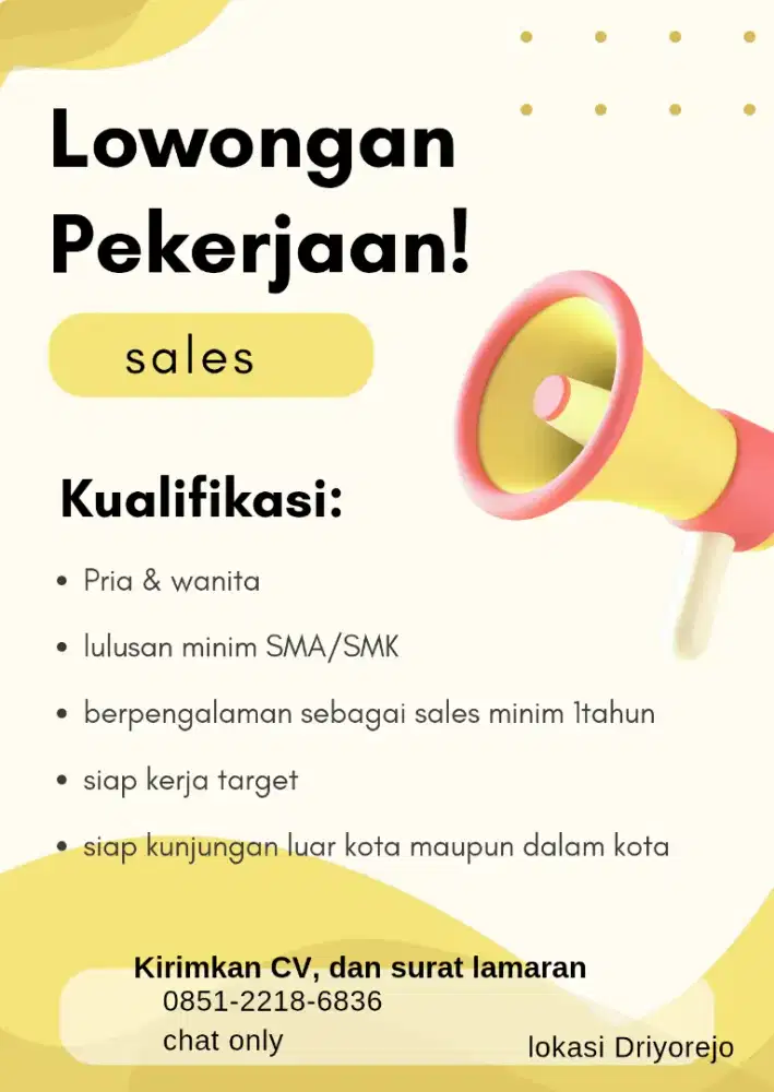 Lowongan kerja sales