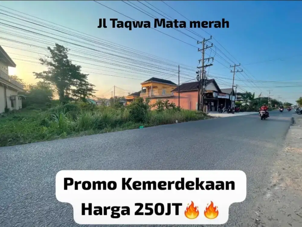 Tanah murah Pinggir jalan Taqwa Mata Merah kota palembang