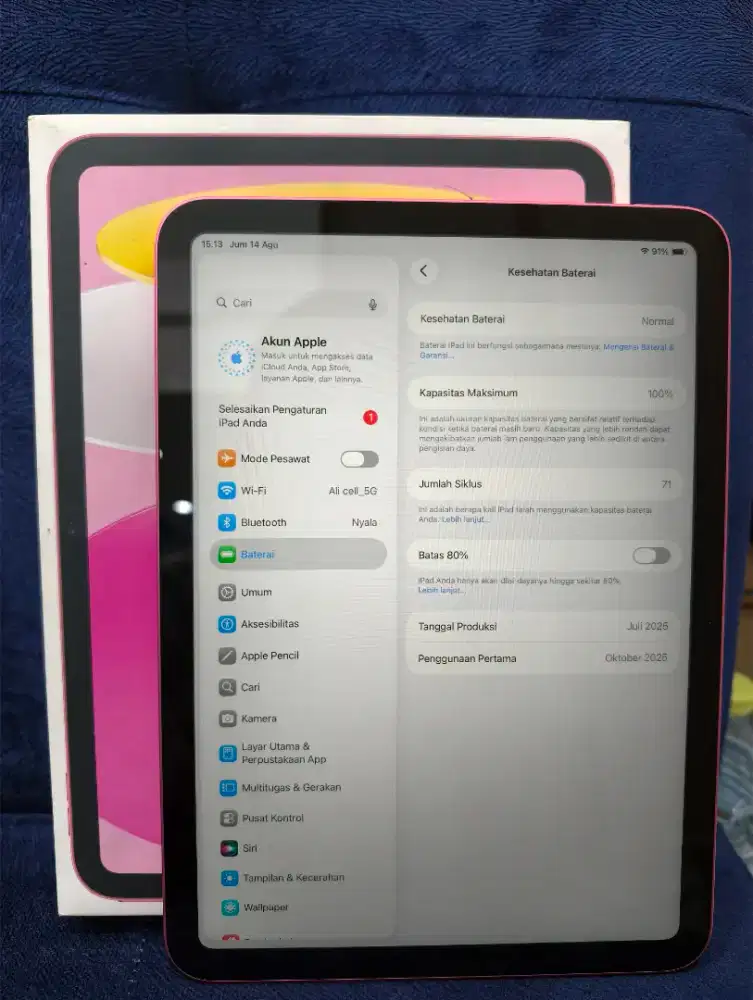 iPad Gen 11 (A16) 128GB iBox , Pink Garansi On