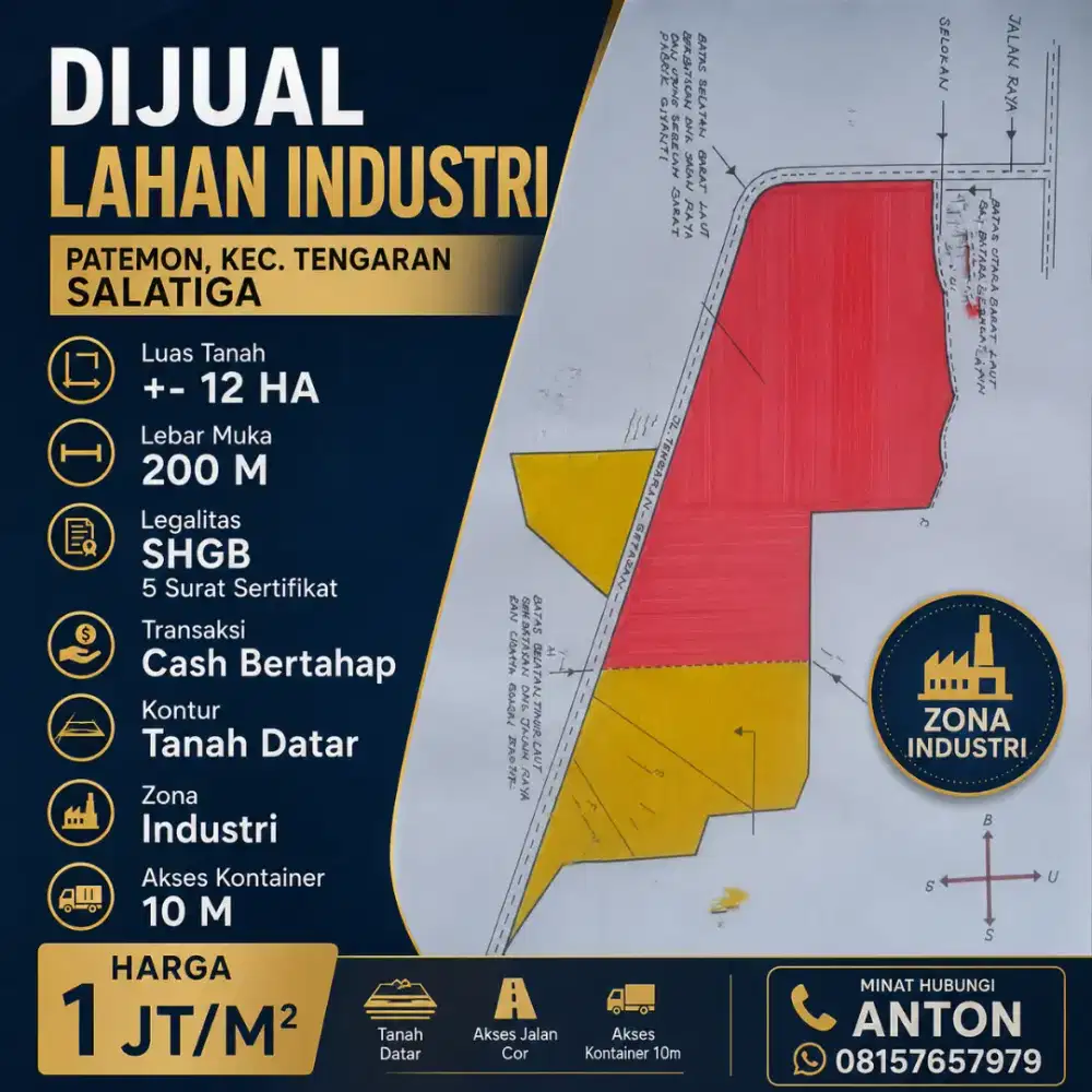DIJUAL TANAH TENGARAN SALATIGA LUAS MURAH CEPAT SEGERA