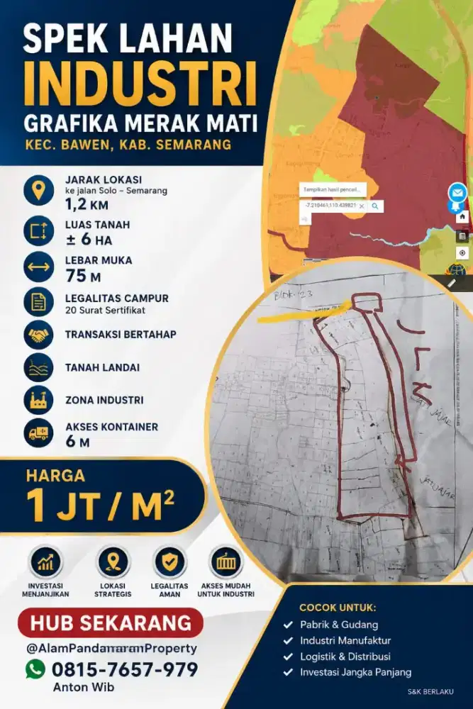 DIJUAL TANAH GRAFIKA MERAK MATI LUAS MURAH DIBAWAH HARGA PASAR