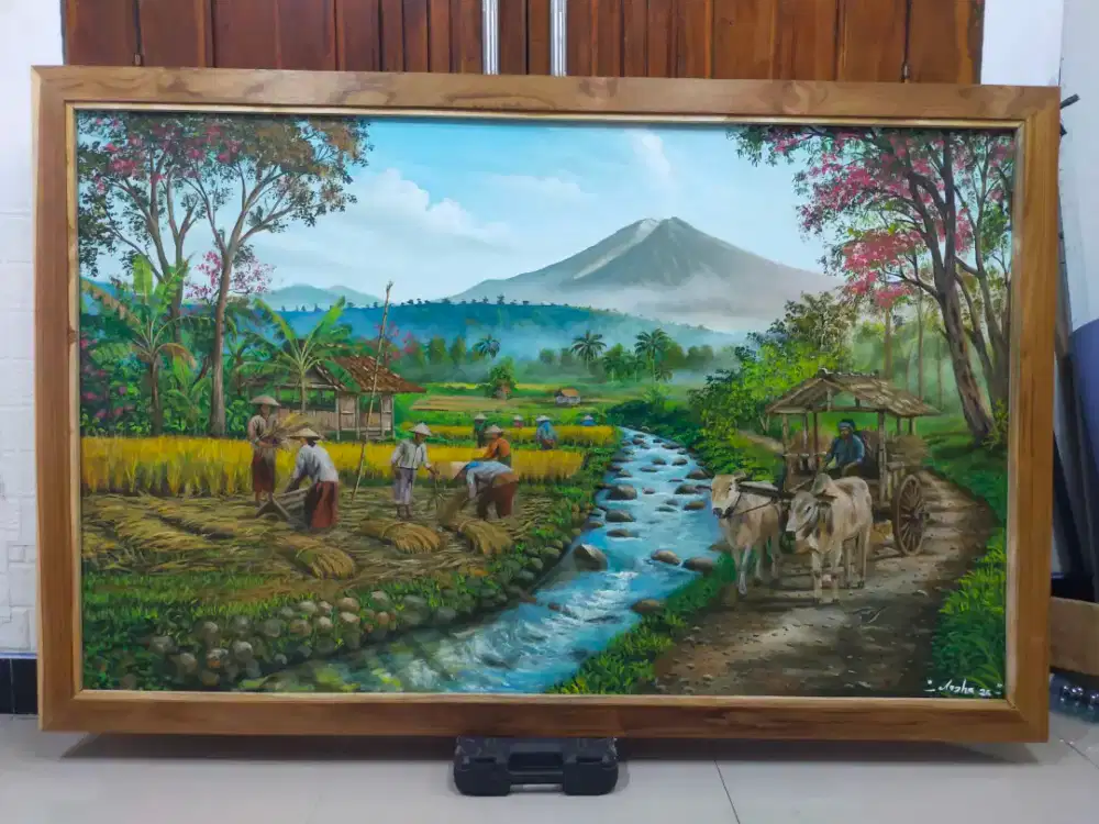 Lukisan kanvas panen raya