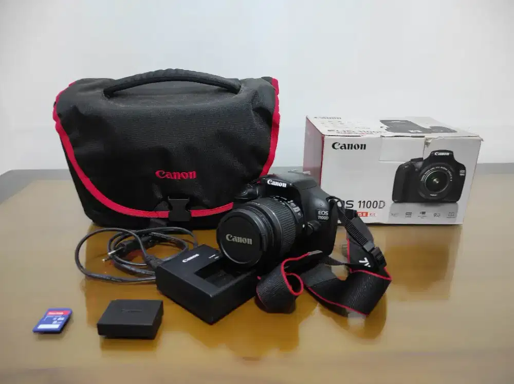 Kamera DSLR Canon 1100D Lensa Kit Camera Video Fullset Mulus
