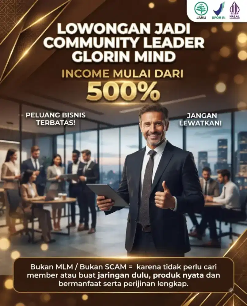 LOWONGAN JADI COMMUNITY LEADER GLORIN MIND - INCOME MULAI DARI 500%