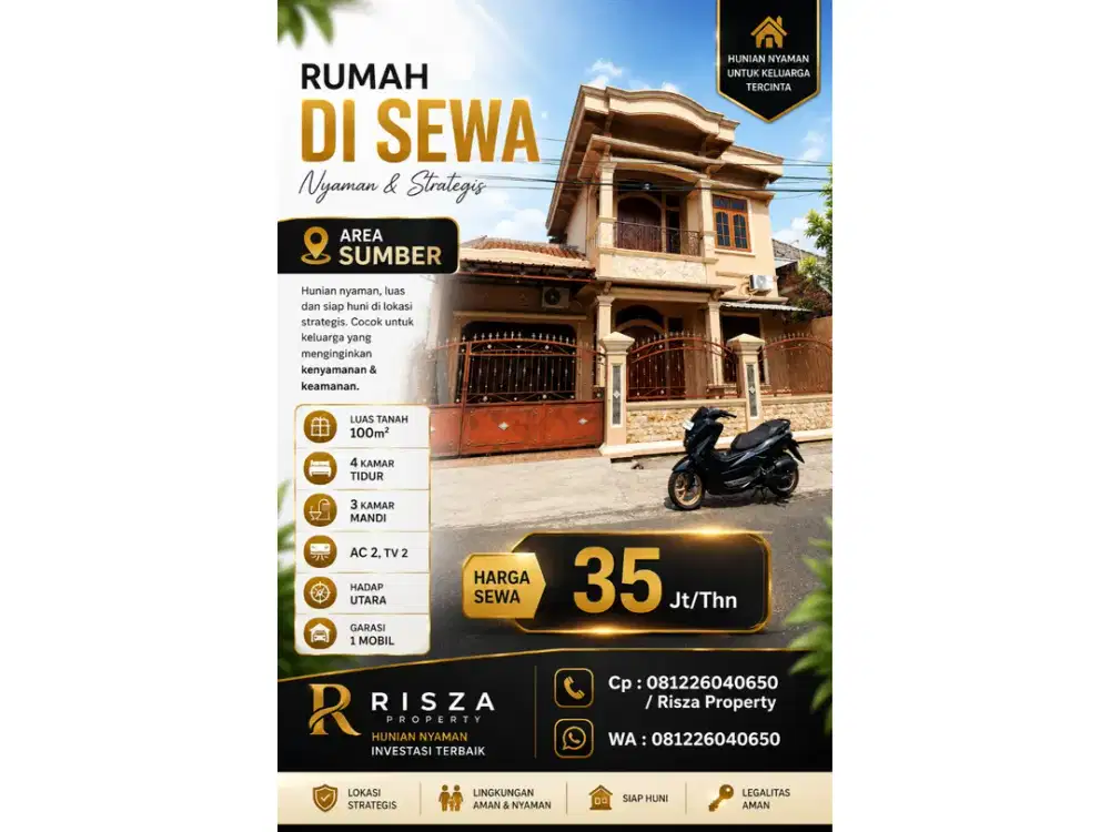 Sewa Rumah Area Sumber, Dekat Manahan, Pintu Tol