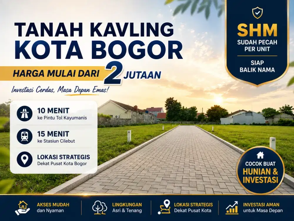 Kavling Siap Balik Nama Dekat Stasiun Cilebut, 2 Jt-an, SHM per Unit