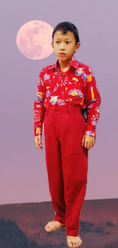 Batik Merah Ondel SD no 6,8,10,12