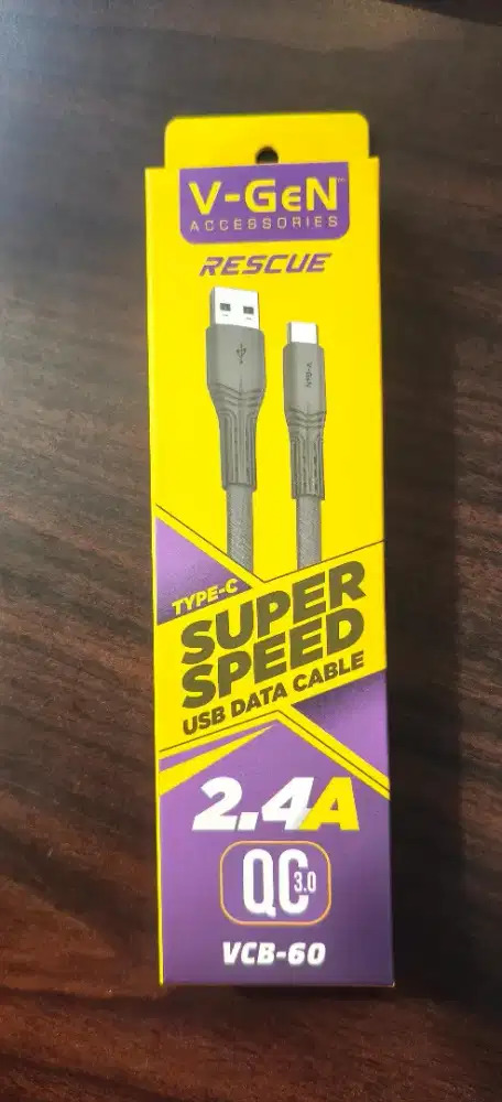 Kabel Data Charger USB to Type C VCB-60 2M V-GeN Rescue