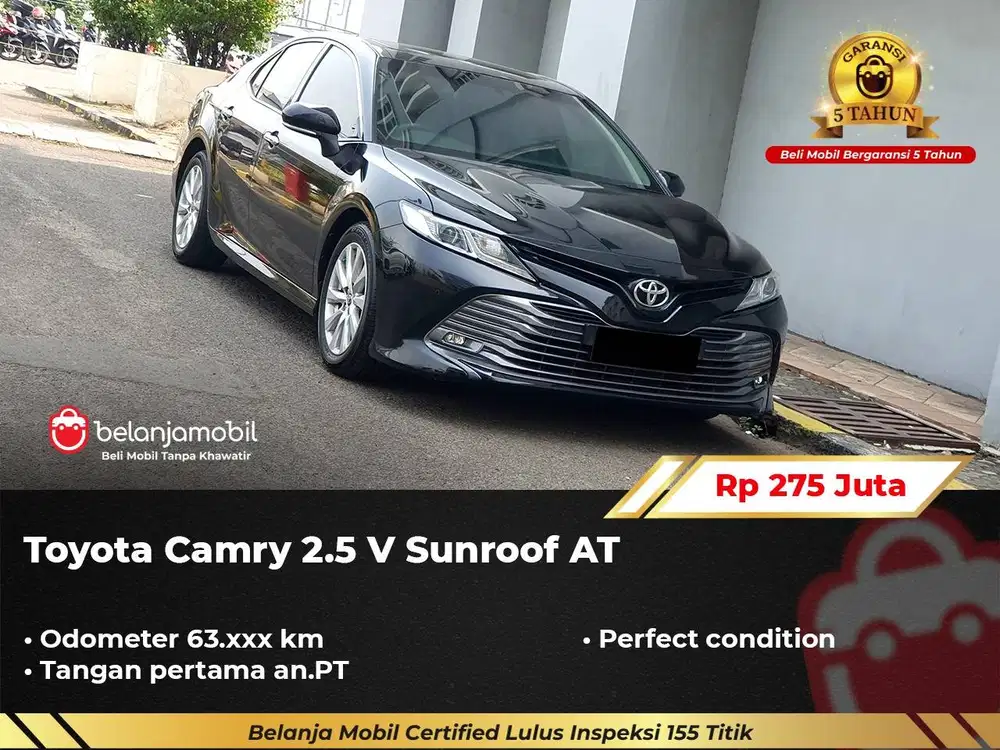 [ GARANSI 5TH ] Toyota Camry 2.5 V Sunroof AT Hitam 2020/2021