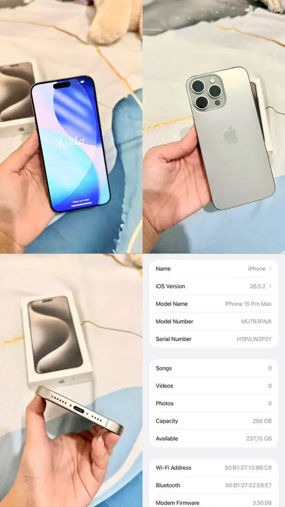 Dijual Iphone 15 Promax 256GB. Ex ibox