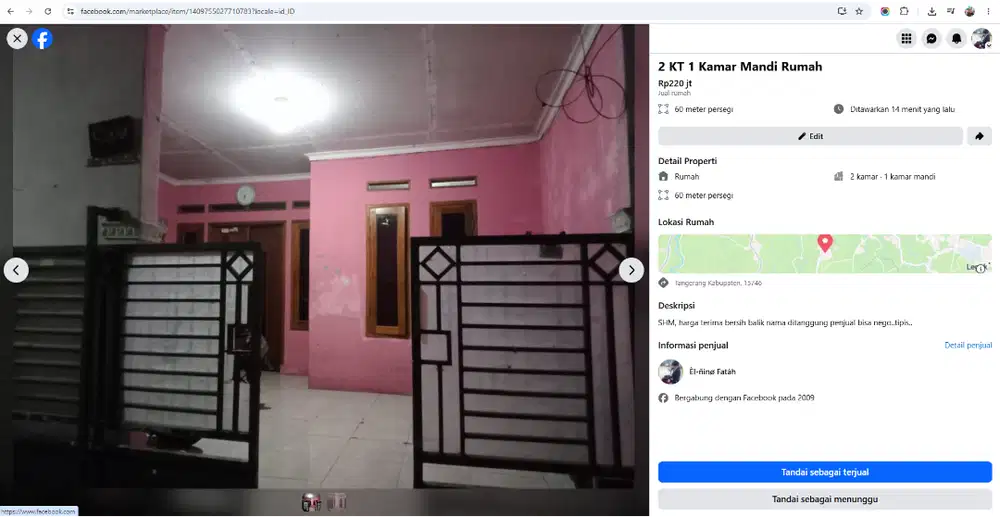 dijual rumah type 21