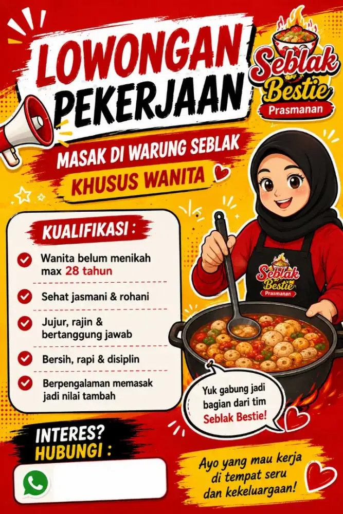 Lowongan kerja masak seblak