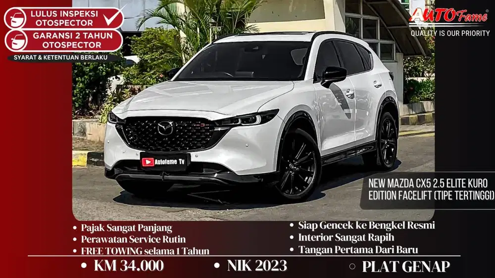 KM34RB Mazda CX5 2.5 Elite KURO EDITION Facelift (TIPE TERTINGGI) NIK