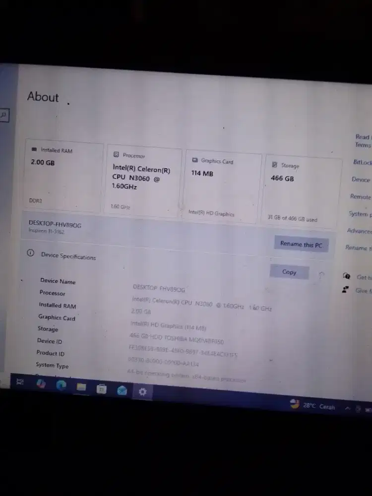 Notebook sesuai gambar speknya