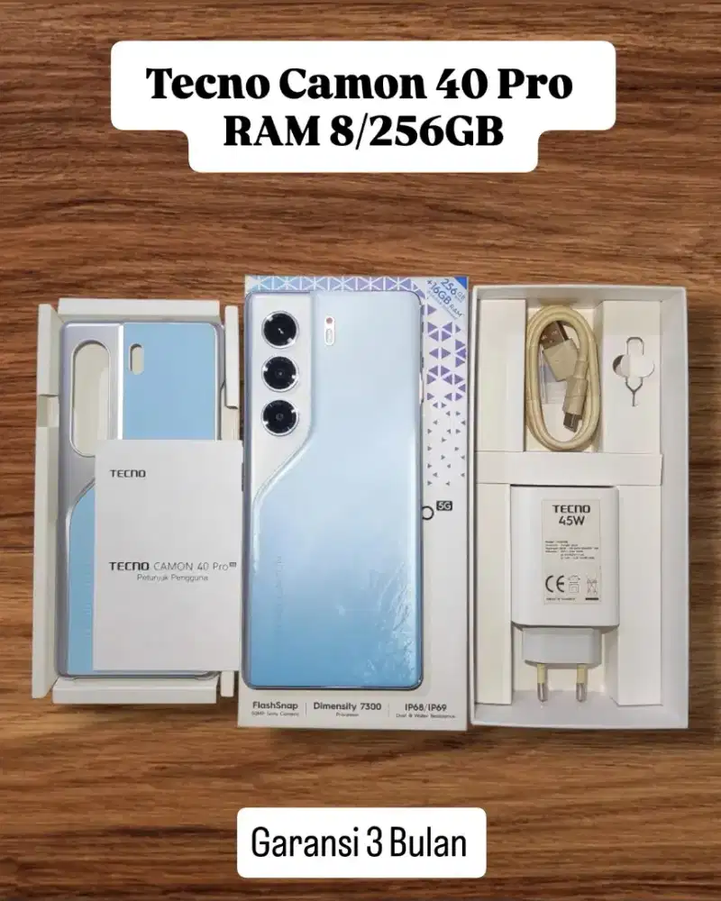Tecno Camon 40 Pro 5G RAM 8/256GB Garansi 3 Bulan