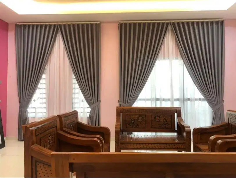 Gorden Vertikal/Vertical Blinds Roll/Roller Krey Wallpaper Dinding 3D