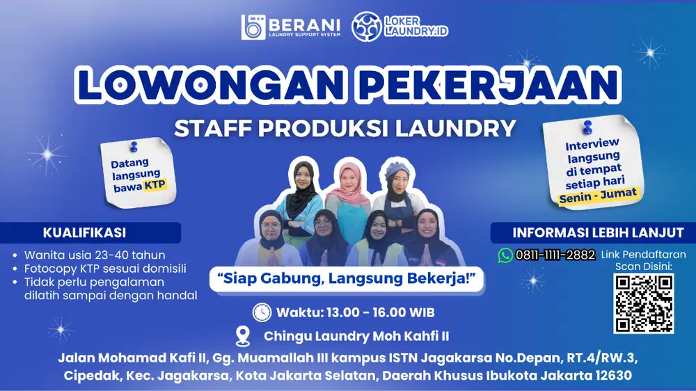 LOWONGAN KERJA STAFF PRODUKSI UNTUK 50 MBAK-MBAK & IBU-IBU