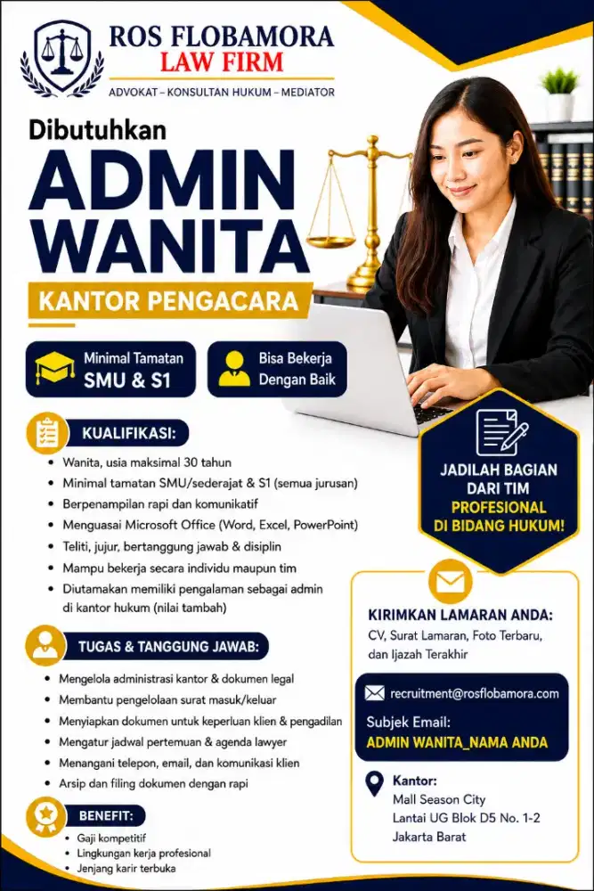Dibutuhkan Karyawati Admin