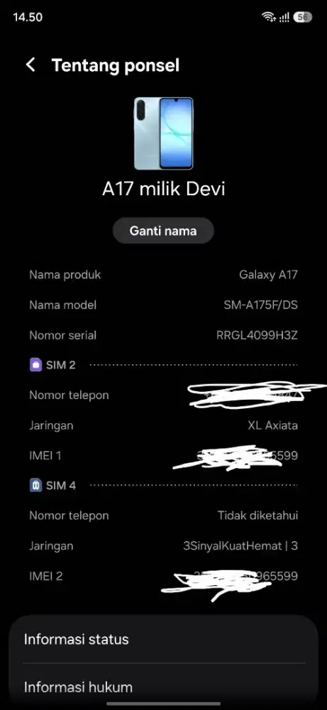 samsung A17 8/128