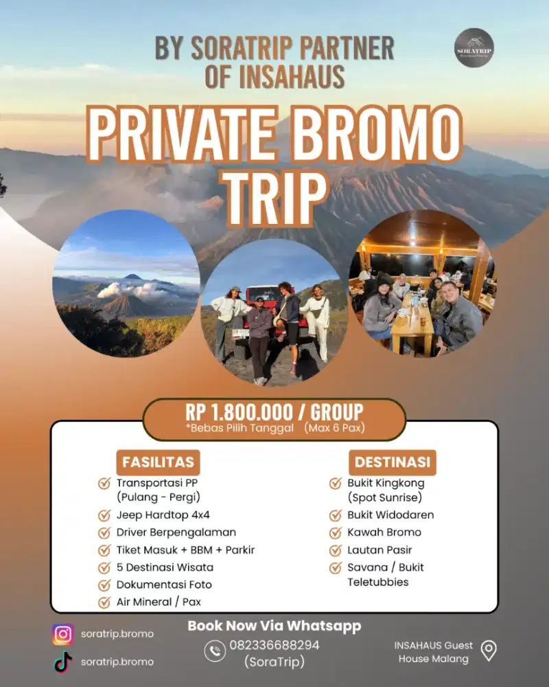 Private & Open Trip Bromo / Tumpak Sewu Include Dokumentasi