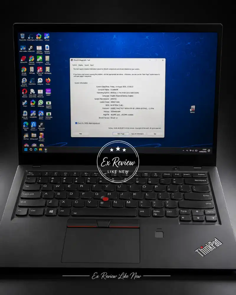 Laptop Lenovo X1 Carbon Gen 6 Proc i7 - 8650 SSD 256Gb Ram 16Gb