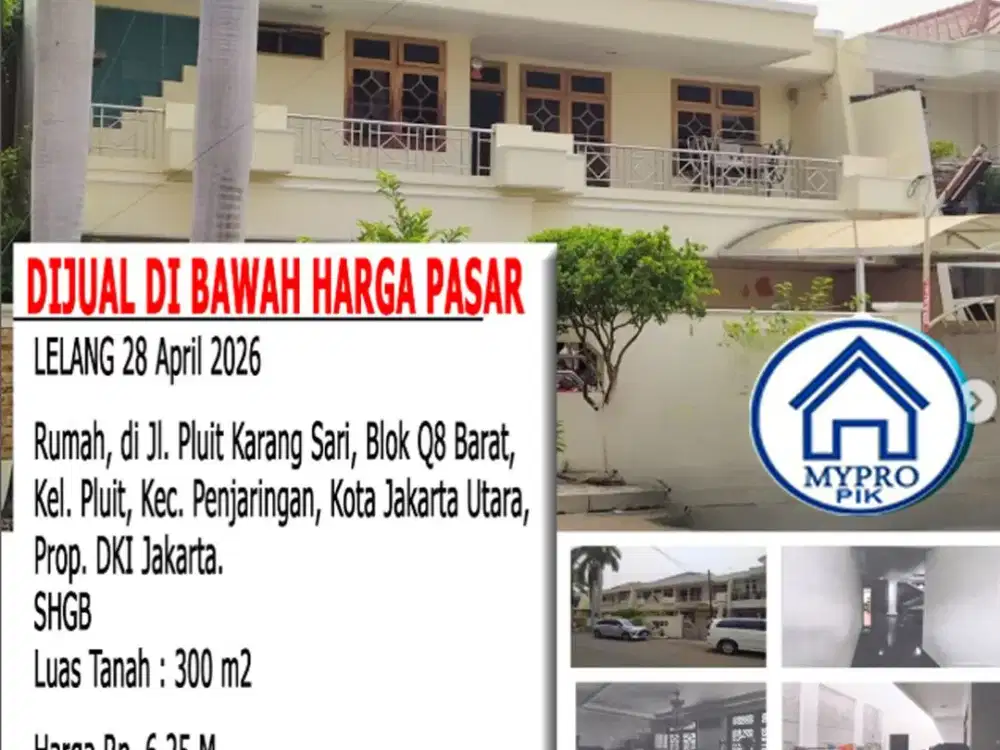 Rumah Pluit Karang Sari Lelang Bank Blok Q8