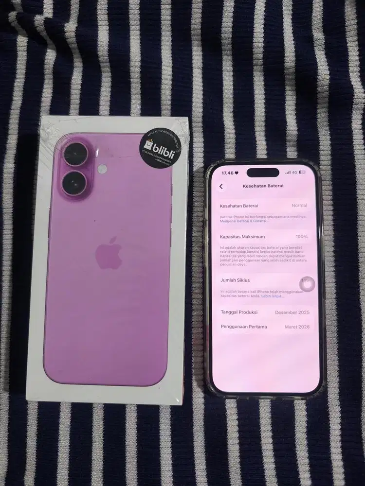 Jual/wts IPHONE 16 PINK 128 gb ori