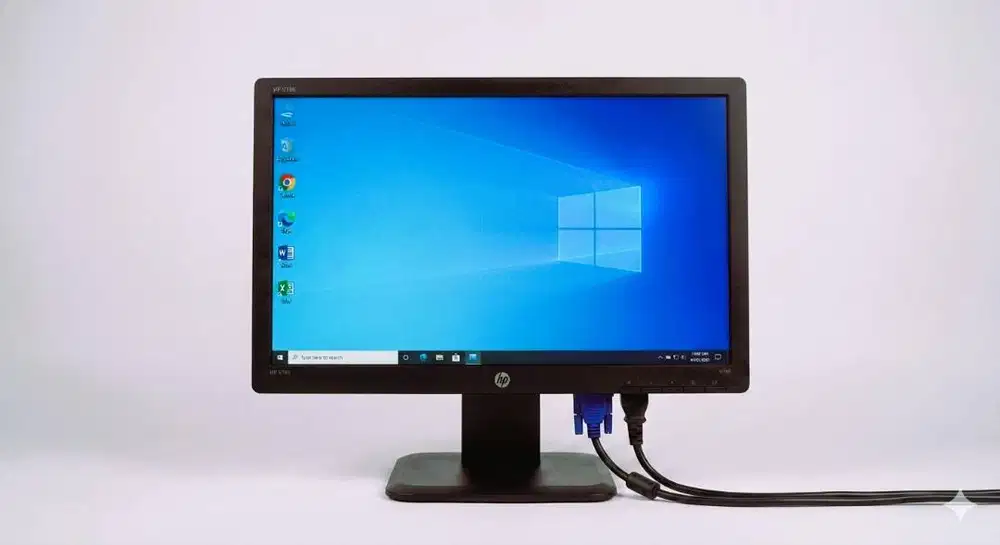 Monitor HP V190 60Hz LED ex kantor normal 100% no minus BONUS VGA kbl