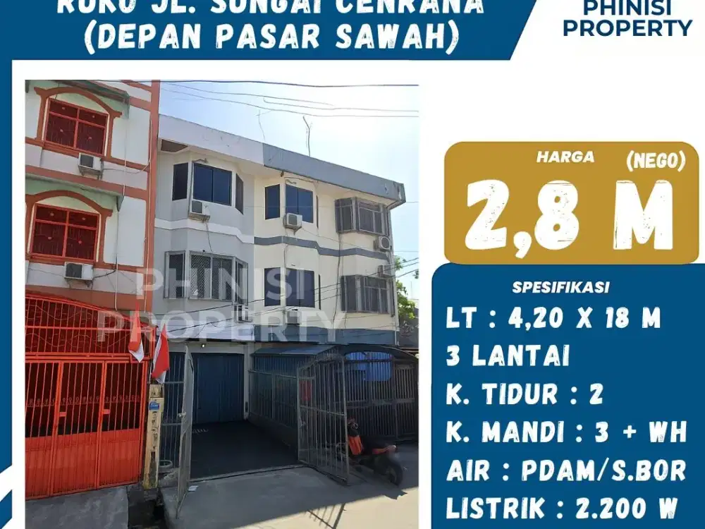 DIJUAL Ruko di Jalan Cenrana di depan Pasar Sawah
